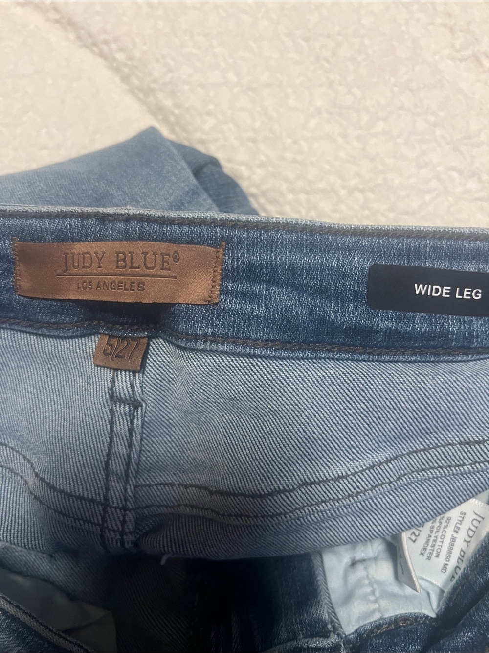 Judy Blue Braided-Trim Wide Leg Jeans in Medium Blue Wash - Picture 3 of 4